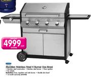 Cadac Meridian Stainless Steel 4 Burner Gas Braai-Each