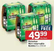 Heineken Non-Returnable Bottles-6X330ml Per Pack