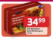 PnP Boneless Pork Rib Burgers-500g