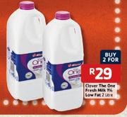 Clover The One Fresh Milk % Low Fat - 2 x 2 Ltr
