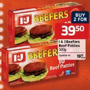 I & J Beeers Beef Patties - 500gm Each