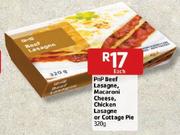 PnP Beef Lasagne,Macroni Cheese, Chicken Lasagne or Cottage Pie - 320gm Each