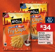 McCain American Fry Potato Chips - 1kg Each
