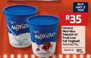 Danone Nutriday Smooth or Fruit Low Fat Yoghurt Assorted-1Kg Each