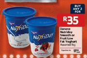 Danone Nutriday Smooth or Fruit Low Fat Yoghurt Assorted-2 x 1Kg