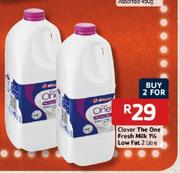 Clover The One Fresh Milk 1% Low Fat-2 x 2L