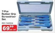 7-Pce Rubber Grip Screwdriver Set-Per Set