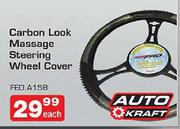 Auto Kraft Carbon Look Massage Steering Wheel Cover-Each