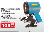 12V Rechargeable 1 Million Candle Power Spotlight-Each
