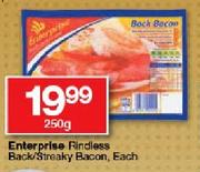 Enterprise Rindless Back/Streaky Bacon-250g Each