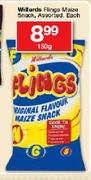 Willards Flings Maize Snack Assorted-150g Each