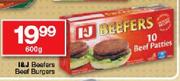 I&J Beefers Beef Burgers-600g