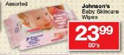Johnson's Baby Skincare Wipes-80's