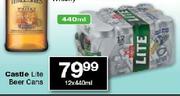 Castle Lite Beer Cans-12 x 440ml