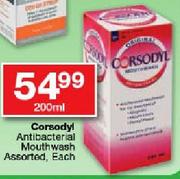 Corsodyl Antibacterial Mouthwash Assorted-200ml Each