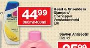 Head & Shoulders Sjampoe/Opkmapper Verskeidenheid-360ml/400ml Elk