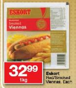 Eskort Red/Smoked Viennas-1kg Each