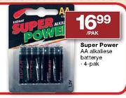 Super Power Alkaliese Batterye - 4 Pak 
