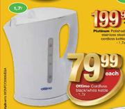 Ottimo Cordless Black / White Kettle-1.7L Each