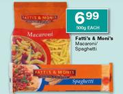 Fatti's & Moni's Macroni/Spaghetti 500g-Each