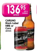 Carling Black Label NRB Or Cans-24X340ml