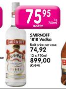 Smirnoff 1818 Vodka-1X750ml