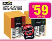 Foodco Gouda Or Cheddar Cheese Value Pack-Per KG