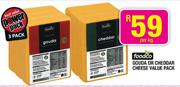Foodco Gouda Or Cheddar Cheese Value Pack-3 Pack 