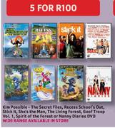 Klm Possible - The Secert Files, Recess School's Out, Stick It, She's The Man, The Living Forest, Go