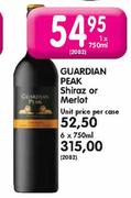Guardian Peak Shiraz Or Merlot-6 x 750ml