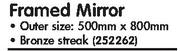 Framed Mirror Outer Size-500mm X 800mm Each