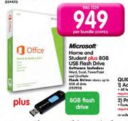 Microsoft Home And Student Plus 8GB USB Flash Drive-Per Bundle