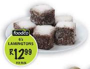 Foodco Lamingtons-6's Per Pack