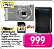 Nikon S3300 Digital Camera Bundle 