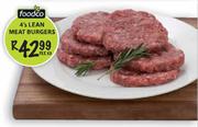 Foodco Lean Meat Burgers-4's Per kg