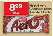 Nestle Aero Chocolate Slabs-100gm Each