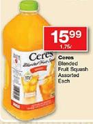 Ceres Blended Frui Squash-1.75Ltr Each