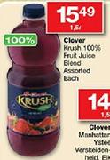 Clover Krush 100% Fruit Juice Blend-1.5Ltr