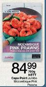 Cape Point Jumbo Mozambique Pink Prawns-700gm Nett