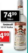 Smirnoff 1818 Vodka-750ml