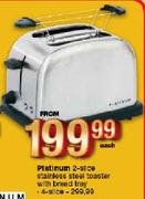 Platinum 4-Slice Stainless Steel Toaster With Bread Tray