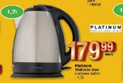 Platinum Stainless Steel Cordless Kettle-1.7Ltr