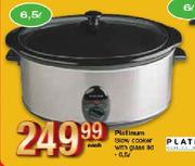 Platinum Slow Cooker With Glass Lid-6.5Ltr