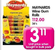 Maynards Wine Gum Rolls - 36's