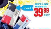 Men's 3-Pack Mini Briefs(S-XXL)