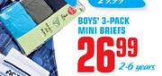 Boys' 3-Pack Mini Briefs(2-6 Years)