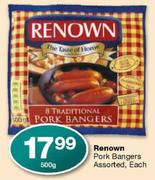 Renown Pork Bangers Assorted-500g