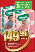Huggies Gold Disposable Nappies For Boys/Girls No. 4+-54's- Per Pack