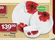 Poppy Red Dinner Set 12-Piece