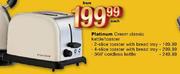 Platinum Cream Classic 2-Slice Toaster With Bread Tray-Each